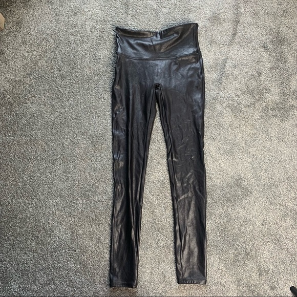 SPANX Black Shiny Leggings - Picture 2 of 9